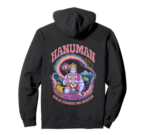 Hanuman Print Hindu-Gott Herren Damen Spirituelle Tops Pullover Hoodie von Hindu Deity Spirituality Meditaiton Yoga Clothes