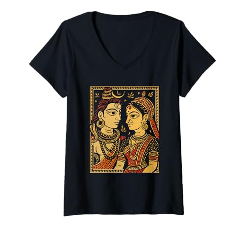 Damen Lord Shiva Durga Hindu-Gott Mahadeva Göttin Parvati T-Shirt mit V-Ausschnitt Damen Lord Shiva Durga Hindu-Gott Mahadeva Göttin Parvati T-Shirt mit V-Ausschnitt von Hindu Gods & Deities Hinduism Apparel Co.