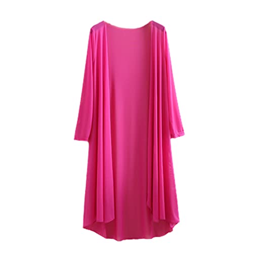 Hinewsa Damen Sommer Dünner Umhang Cardigan Mode Sonnenschutz Hemd Damen Mesh Mantel Große Größe, rosarot, 50 von Hinewsa