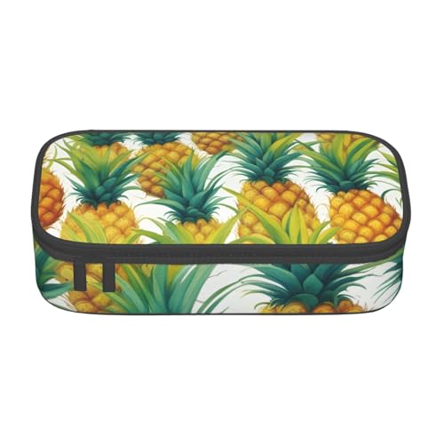Federmäppchen mit exotischem tropischem Ananas-Druck, großes Fassungsvermögen, Federmäppchen mit 3 Fächern, Schreibwaren-Aufbewahrungs-Organizer für Damen, Herren, Erwachsene, Schule, Büro, Studenten Federmäppchen mit exotischem tropischem Ananas-Druck, großes Fassungsvermögen, Federmäppchen mit 3 Fächern, Schreibwaren-Aufbewahrungs-Organizer für Damen, Herren, Erwachsene, Schule, Büro, Studenten von Hingor