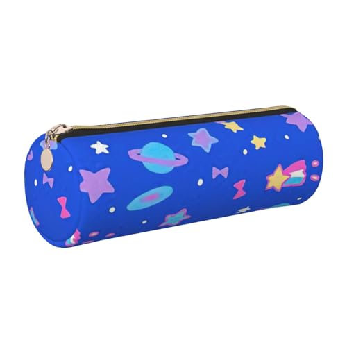 Hingor Federmäppchen mit Cartoon-Weltraum-Druck, PU-Federmäppchen, tragbare Schreibwaren-Tasche, Kosmetik-Organizer-Tasche für Mann und Frau von Hingor