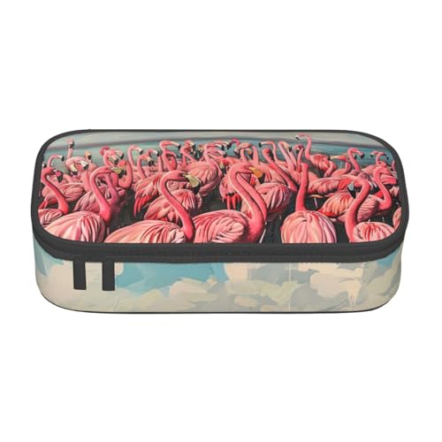 Hingor Federmäppchen mit Flamingo-Aufdruck für Mädchen und Jungen, großes Fassungsvermögen, Federmäppchen mit 3 Fächern, Schreibwaren-Aufbewahrung, Organizer für Damen, Herren, Erwachsene, Schule Hingor Federmäppchen mit Flamingo-Aufdruck für Mädchen und Jungen, großes Fassungsvermögen, Federmäppchen mit 3 Fächern, Schreibwaren-Aufbewahrung, Organizer für Damen, Herren, Erwachsene, Schule von Hingor