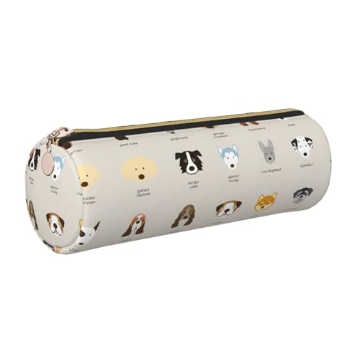 Hingor Federmäppchen mit Hundemotiv, PU-Federmäppchen, tragbare Schreibwaren-Tasche, Kosmetik-Organizer-Tasche für Mann und Frau von Hingor