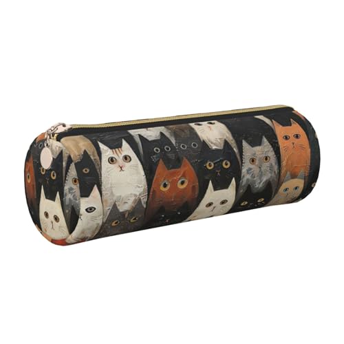 Hingor Federmäppchen mit Katzendruck, tragbar, Schreibwaren-Tasche, Kosmetik-Organizer-Tasche für Mann und Frau von Hingor