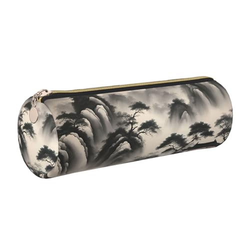 Hingor Federmäppchen mit Landschaftsmalerei-Druck, PU-Federmäppchen, tragbare Schreibwaren-Tasche, Kosmetik-Organizer-Tasche für Mann und Frau von Hingor