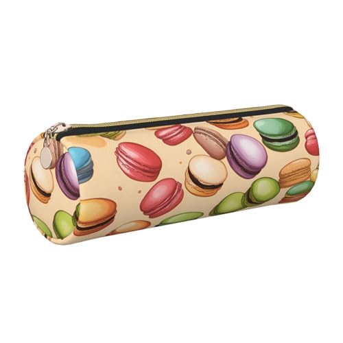 Hingor Federmäppchen mit Macaron-Keksgeschmack, PU-Federmäppchen, tragbare Schreibwaren-Tasche, Kosmetik-Organizer-Tasche für Mann und Frau von Hingor