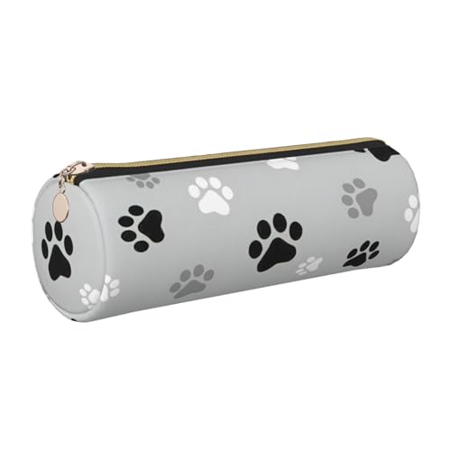 Hingor Federmäppchen mit Tierpfoten-Aufdruck, PU-Federmäppchen, tragbare Schreibwaren-Tasche, Kosmetik-Organizer-Tasche für Mann und Frau von Hingor