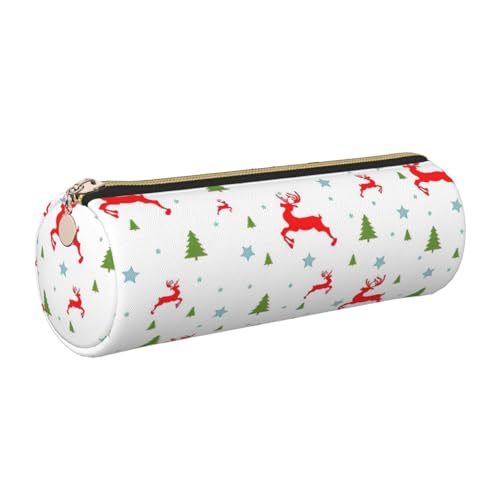 Hingor Federmäppchen mit Weihnachtsmotiv, PU-Federmäppchen, tragbare Schreibwaren-Tasche, Kosmetik-Organizer-Tasche für Mann und Frau von Hingor