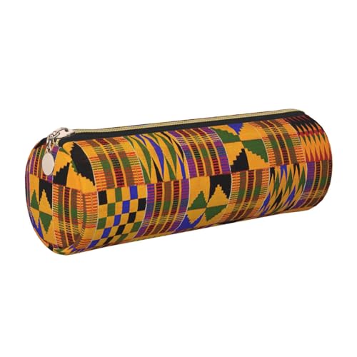 Hingor Federmäppchen mit afrikanischem Ethno-Muster, PU-Federmäppchen, tragbare Schreibwaren-Tasche, Kosmetik-Organizer-Tasche für Mann und Frau von Hingor