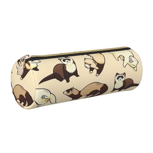 Hingor Federmäppchen mit kleinem Panda-Aufdruck, PU, tragbar, Schreibwaren-Tasche, Kosmetik-Organizer-Tasche für Mann und Frau von Hingor
