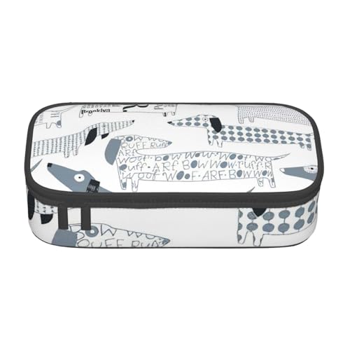 Hingor Federmäppchen mit niedlichem Dackel-Motiv, für Mädchen und Jungen, großes Fassungsvermögen, Federmäppchen mit 3 Fächern, Schreibwaren-Aufbewahrung, Organizer für Damen, Herren, Erwachsene Hingor Federmäppchen mit niedlichem Dackel-Motiv, für Mädchen und Jungen, großes Fassungsvermögen, Federmäppchen mit 3 Fächern, Schreibwaren-Aufbewahrung, Organizer für Damen, Herren, Erwachsene von Hingor