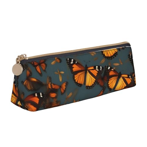 Hingor Heaps of Orange Monarch Butterflies Print Stylish and Practical Pencil Case Large Capacity Triangle Pencil Pouch with Zipper Hingor Heaps of Orange Monarch Butterflies Print Stylish and Practical Pencil Case Large Capacity Triangle Pencil Pouch with Zipper von Hingor