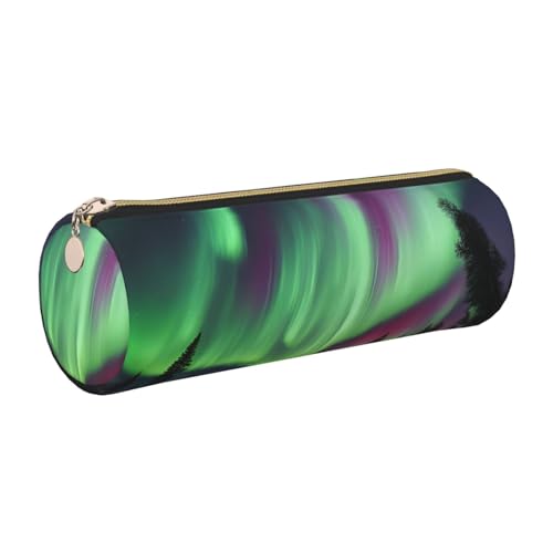 Hingor Northern Lights Malerei Druck PU Federmäppchen Tragbare Schreibwaren Tasche Kosmetiktasche Organizer Tasche für Mann und Frau von Hingor