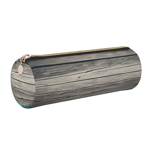 Hingor Planks Federmäppchen, verwitterter alter Look, PU-Federmäppchen, tragbare Schreibwaren-Tasche, Kosmetik-Organizer-Tasche für Mann und Frau von Hingor