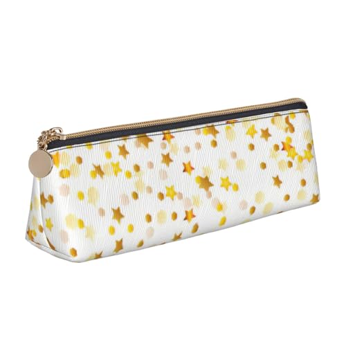 Hingor Sparsed Dreamy Stars and Spots Print Stylish and Practical Pencil Case Large Capacity Triangle Pencil Pouch with Zipper von Hingor
