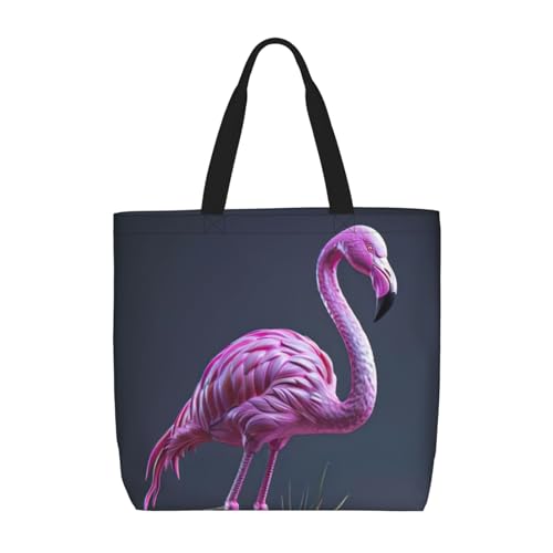 Hohle Flamingo-Druck, modische Schultertasche mit Reißverschluss, lässige Handtasche, Shopper für Arbeit, Reisen von Hingor