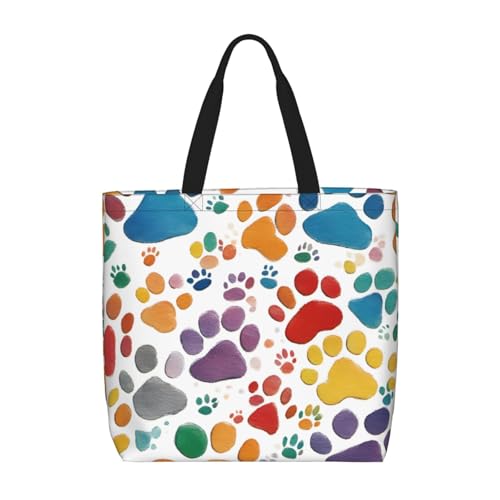 Paw Prints Art 1 Druck Mode mit Reißverschluss Schultertasche Casual Handtasche Shopper Tasche für Arbeit Reisen von Hingor