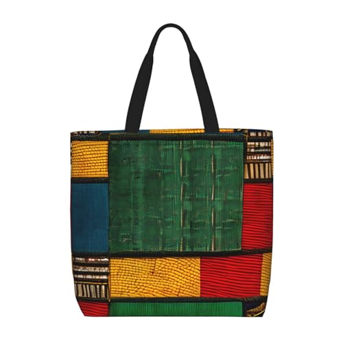 Schultertasche im afrikanischen Stil, Patchwork-Druck, modisch, mit Reißverschluss, lässige Handtasche, Shopper für Arbeit, Reisen Schultertasche im afrikanischen Stil, Patchwork-Druck, modisch, mit Reißverschluss, lässige Handtasche, Shopper für Arbeit, Reisen von Hingor
