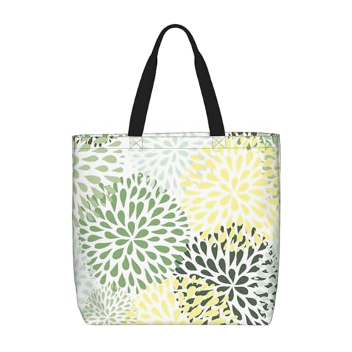 Schultertasche mit Blumenmuster, mit Reißverschluss, lässige Handtasche, Shopper für Arbeit und Reisen von Hingor