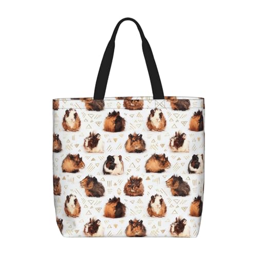 Schultertasche mit Meerschweinchen-Aufdruck, modisch, mit Reißverschluss, lässige Handtasche, Shopper für Arbeit, Reisen von Hingor