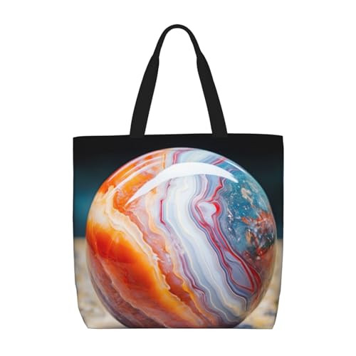 Schultertasche mit farbigem Marmor-Druck, modisch, mit Reißverschluss, lässige Handtasche, Shopper für Arbeit, Reisen von Hingor