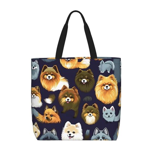 Schultertasche mit vielen Zwergspitzen, modisch, mit Reißverschluss, lässige Handtasche, Shopper für Arbeit, Reisen von Hingor