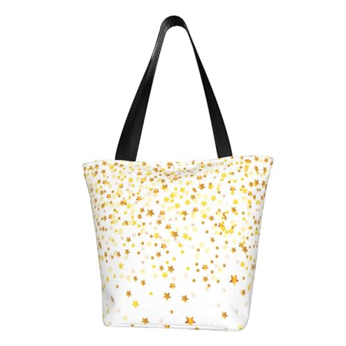 Sparsed Dreamy Stars And Spots Print Tote Bag For Women, Reusable Large Ladies Shoulder Bag Large Capacity Shopping Totes Fasion Handbag For Office, Shopping, Travel von Hingor