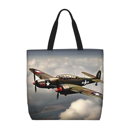 Weltkrieg 2 Flugzeug Flugzeug 2 Standard Maßstab 2_00x Druck Mode mit Reißverschluss Schultertasche Casual Handtasche Shopper Tasche für Arbeit Reisen von Hingor