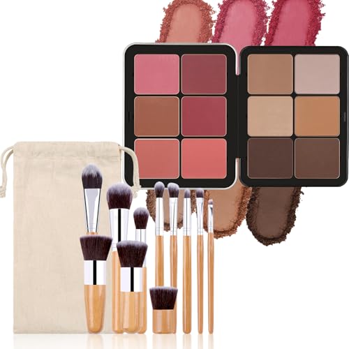 Hinourisha 12 Farben Foundation Concealer Palette+ 11 Makeup Pinsel, Blush Palette Make-Up Sets, Highlight & Contour Pro Palette, Cosmetics Creme Konturen Kit, verblendbare, Für Helle & Dunkle Haut#2 Hinourisha 12 Farben Foundation Concealer Palette+ 11 Makeup Pinsel, Blush Palette Make-Up Sets, Highlight & Contour Pro Palette, Cosmetics Creme Konturen Kit, verblendbare, Für Helle & Dunkle Haut#2 von Hinourisha