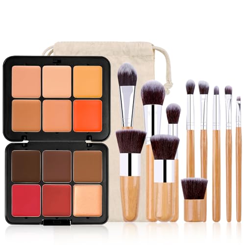 Hinourisha 12 Farben Foundation Concealer Palette+ 11 Makeup Pinsel, Blush Palette Make-Up Sets, Highlight & Contour Pro Palette, Cosmetics Creme Konturen Kit, verblendbare, Für Helle & Dunkle Haut#1 Hinourisha 12 Farben Foundation Concealer Palette+ 11 Makeup Pinsel, Blush Palette Make-Up Sets, Highlight & Contour Pro Palette, Cosmetics Creme Konturen Kit, verblendbare, Für Helle & Dunkle Haut#1 von Hinourisha