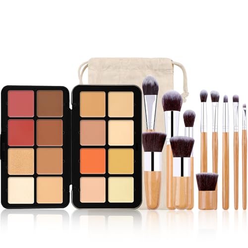 Hinourisha 16 Farben Foundation Concealer Palette+ 11 Makeup Pinsel, Blush Palette, Highlight & Contour Pro Palette, Make-Up Sets, Cosmetics Creme Konturen Kit, verblendbare, Für Helle & Dunkle Haut Hinourisha 16 Farben Foundation Concealer Palette+ 11 Makeup Pinsel, Blush Palette, Highlight & Contour Pro Palette, Make-Up Sets, Cosmetics Creme Konturen Kit, verblendbare, Für Helle & Dunkle Haut von Hinourisha