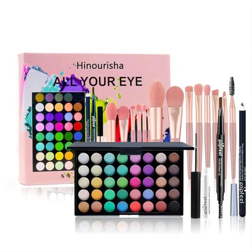 Hinourisha Make-up-Set Kosmetika für Augen Alles in Einem Schminkset für Augen - Starter-Kosmetik-Set, inklusive Augenpinsel, Lidschatten-Palette, Augenbrauenstift, Mascara, Eyeliner-Stift #B Hinourisha Make-up-Set Kosmetika für Augen Alles in Einem Schminkset für Augen - Starter-Kosmetik-Set, inklusive Augenpinsel, Lidschatten-Palette, Augenbrauenstift, Mascara, Eyeliner-Stift #B von Hinourisha