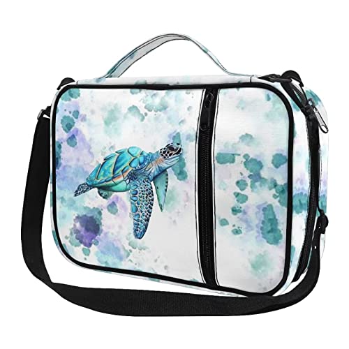 Hinthetall Boho Sea Turtle Bible Cover Bible Bags for Women Men Large Size Carrying Book Case Multi Pockets Bible Protective Bag Bible Book Carrier, Bible Cover with Handle and Shoulder Strap von Hinthetall