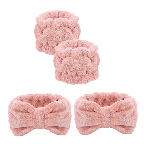 Spa Stirnband Handgelenk Waschband Haargummis Manschetten Zum Waschen Des Gesichts Handtuch Armbänder Haar Stirnband Gesichtswasch Armband 4 Stück von Hintyne