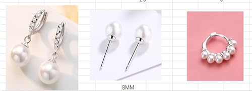 Hinvan 3 Paar Perlenohrringe Silber 925 Süßwasserperlen Ohrringe Perlenohrstecker Klein Perlen Ohrringe Damen Perlen Creolen Ohrstecker Perlen Damen Set Hängend Silber von Hinvan