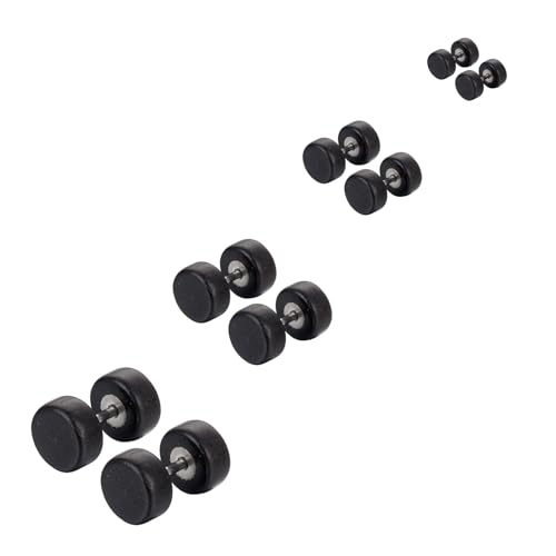 Hinvan 4 Paare Ohrringe Holz für Damen Herren, Ohrringe Herren Edelstahl, Ohrstecker Männer Holz Ohrringe Damen Stecker, Ohrstecker Herren Holz, Ohrringe Zwei Ohrlöcher Ohrstecker Damen (Schwarz) von Hinvan