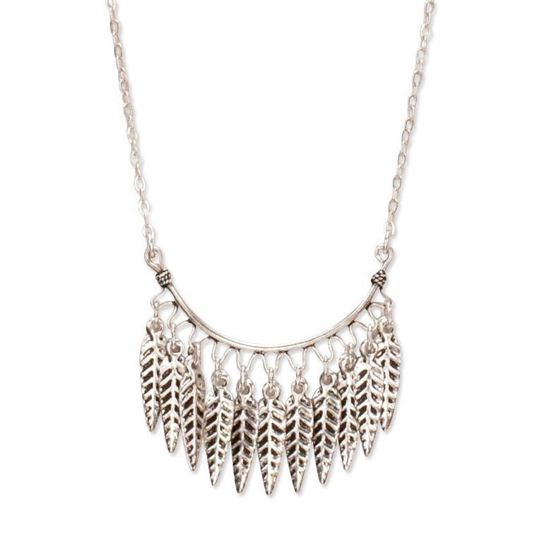 Feder Fransen Halskette | Silber Feder Fransen Halskette | Silber von HiouchiJewels