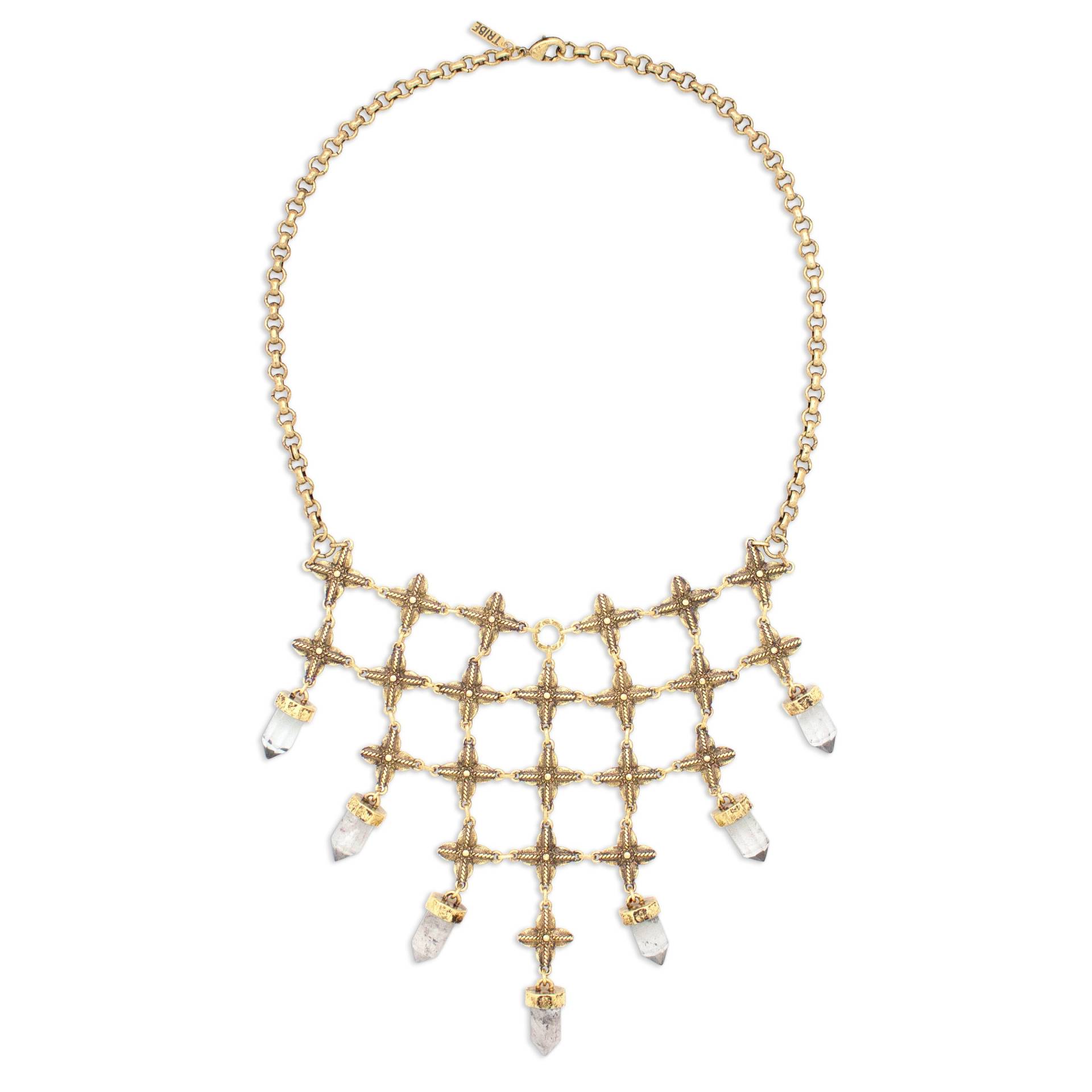 Glanz Auf Crystal Lätzchen Halskette | Gold Glanz Auf Crystal Lätzchen Halskette | Gold von HiouchiJewels