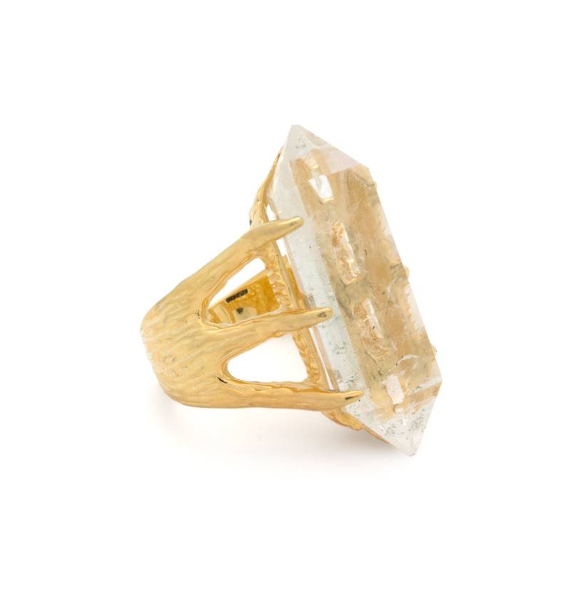 Kristall Kralle Ring | Gold/Quarzkristall Kristall Kralle Ring | Gold/Quarzkristall von HiouchiJewels