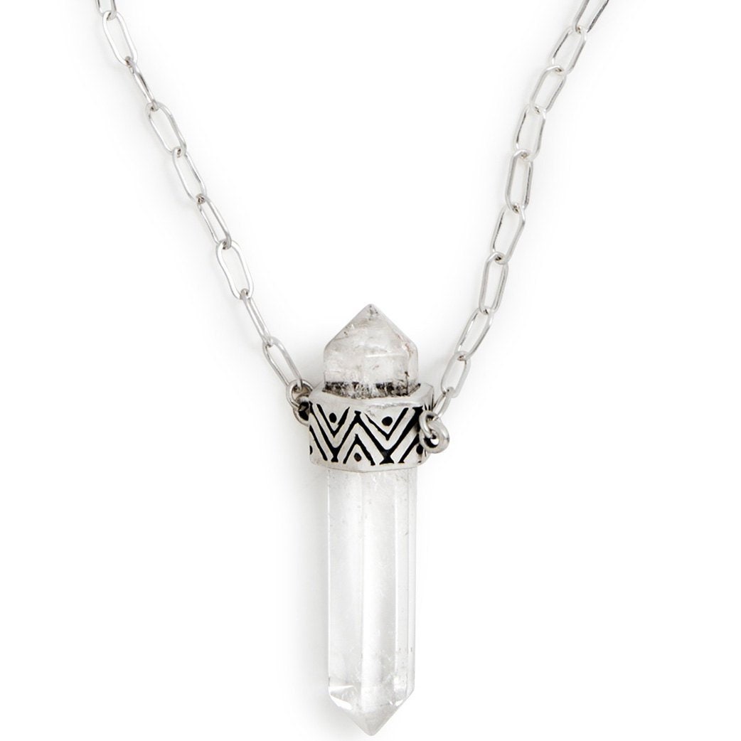Signatur Kristall Halskette | Groß | Silber/Quarzkristall Signatur Kristall Halskette | Groß | Silber/Quarzkristall von HiouchiJewels