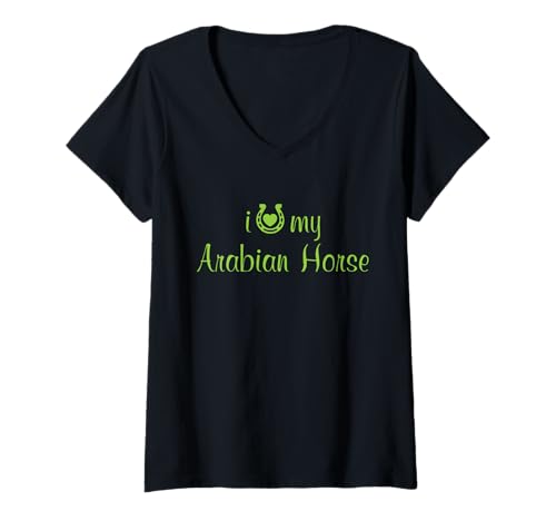Damen Reittrainer "I Love My Arabian Horse Equestrian Show" T-Shirt mit V-Ausschnitt von Hip Apparel