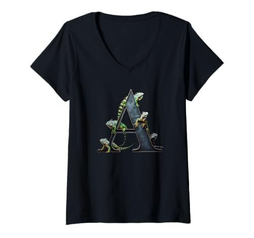 Damen Tierische Leguane Vintage Rap Hip-Hop T-Shirt T-Shirt mit V-Ausschnitt Damen Tierische Leguane Vintage Rap Hip-Hop T-Shirt T-Shirt mit V-Ausschnitt von Hip Hip Vintage Iguanas Climbing