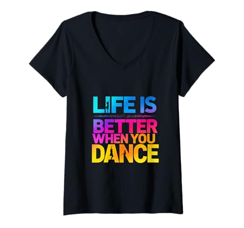 Damen Tanzen Streetdance Breakdance T-Shirt mit V-Ausschnitt Damen Tanzen Streetdance Breakdance T-Shirt mit V-Ausschnitt von Hip Hop Girl