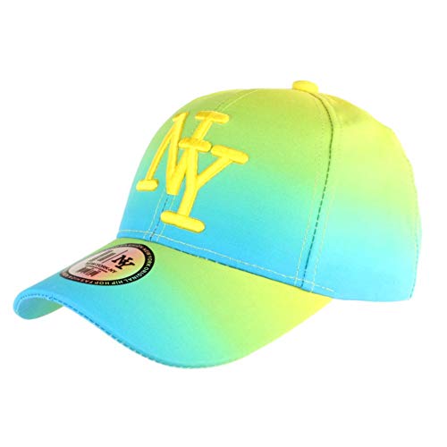 Baseball-Kappe für Kinder, Neongelb und blau, für Jungen von 7 bis 11 Jahren Gr. Einheitsgröße, blau von Hip Hop Honour