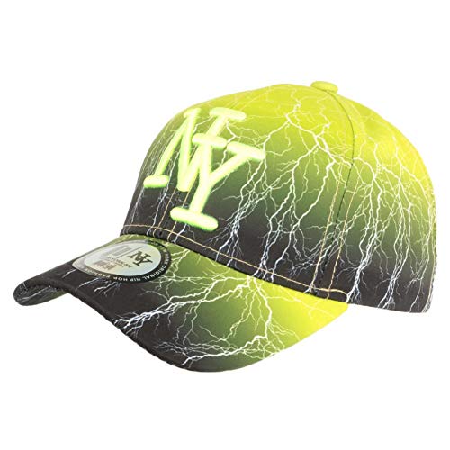 Eclyr Fashion NY Baseball Cap für Kinder, Neongelb und Schwarz, 7 bis 12 Jahre – Jungen Gr. Einheitsgröße, gelb von Hip Hop Honour