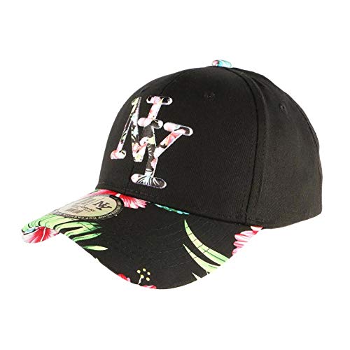 Gili Baseball Cap NY schwarz rote Blumen Fashion Tropic – Größe: Einheitsgröße – Farbe: Schwarz – Unisex, Schwarz , Einheitsgröße von Hip Hop Honour