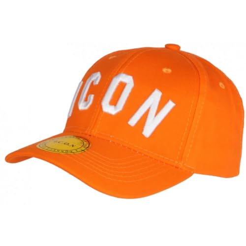 Hip Hop Honour Cap Icon Orange und Weiß, Klasse Baumwolle, Baseball Fyck – Größe: Einheitsgröße – Farbe: Orange – Unisex, Orange, Einheitsgröße von Hip Hop Honour