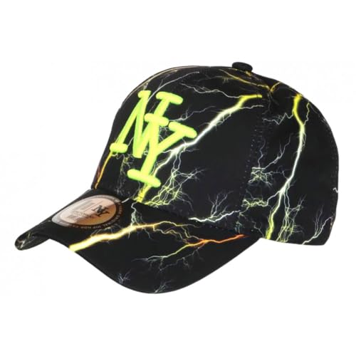 Hip Hop Honour Eklyr NY Cap Neon Gelb Schwarz Design Original Streetwear Baseball Eklyr – Herren, gelb, Einheitsgröße von Hip Hop Honour