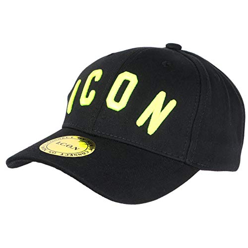 Hip Hop Honour Icon Cap schwarz und neongelb Streetwear Baseball Fyck – Unisex Gr. Einheitsgröße, Schwarz von Hip Hop Honour