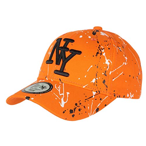 Hip Hop Honour Cap NY Orange Schwarz Weiß Look Tags Streetwear Baseball Paynter – Unisex, Orange, Einheitsgröße von Hip Hop Honour